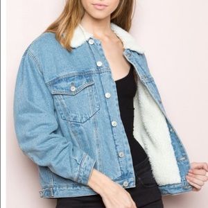 Brandy Melville denim jacket faux shearling